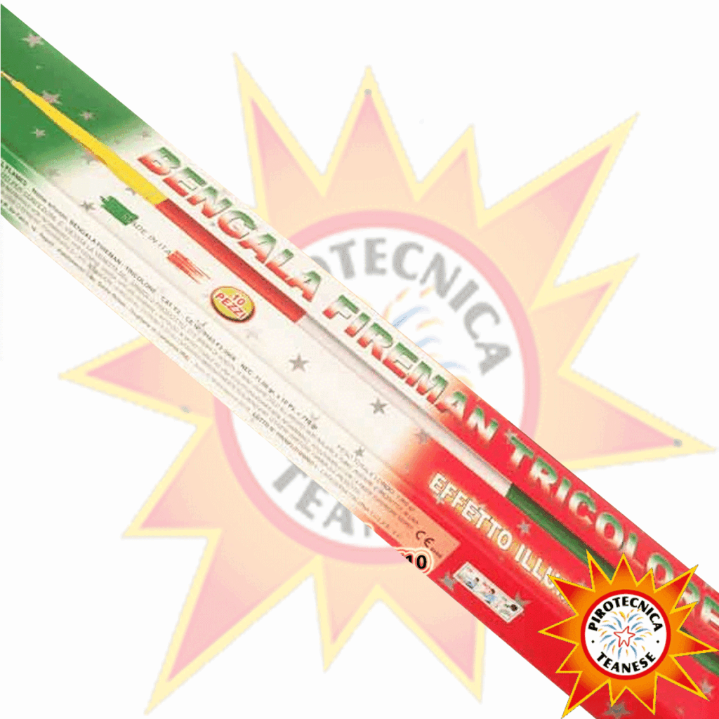 BENGALA TRICOLORE ITALIANO 55CM Pirotecnica Teanese SRL